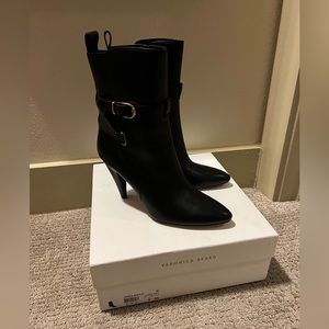 Veronica Beard Sohelia Strap Leather High-Heel Boots